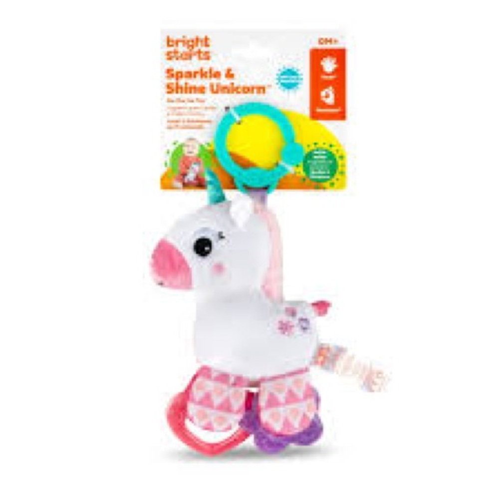 “4 for $20 Mix&Match” Bright Starts Sparkle & Shine Unicorn‎ On-the-Go Baby Toy